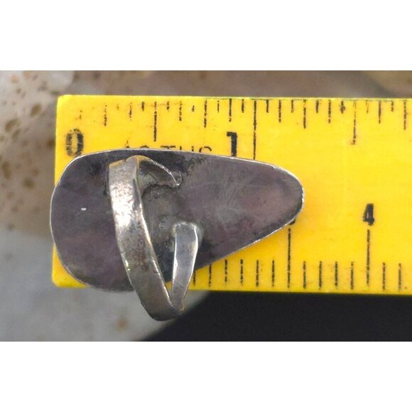 Vintage Handcrafted Sterling Silver & Turquoise Ring With Starburst Design READ - Picture 9 of 12